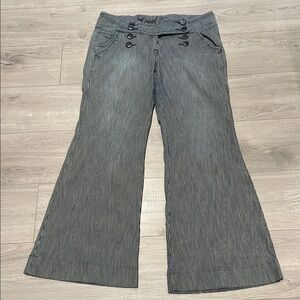 Level 99 blue white/stripe sailor flare jean